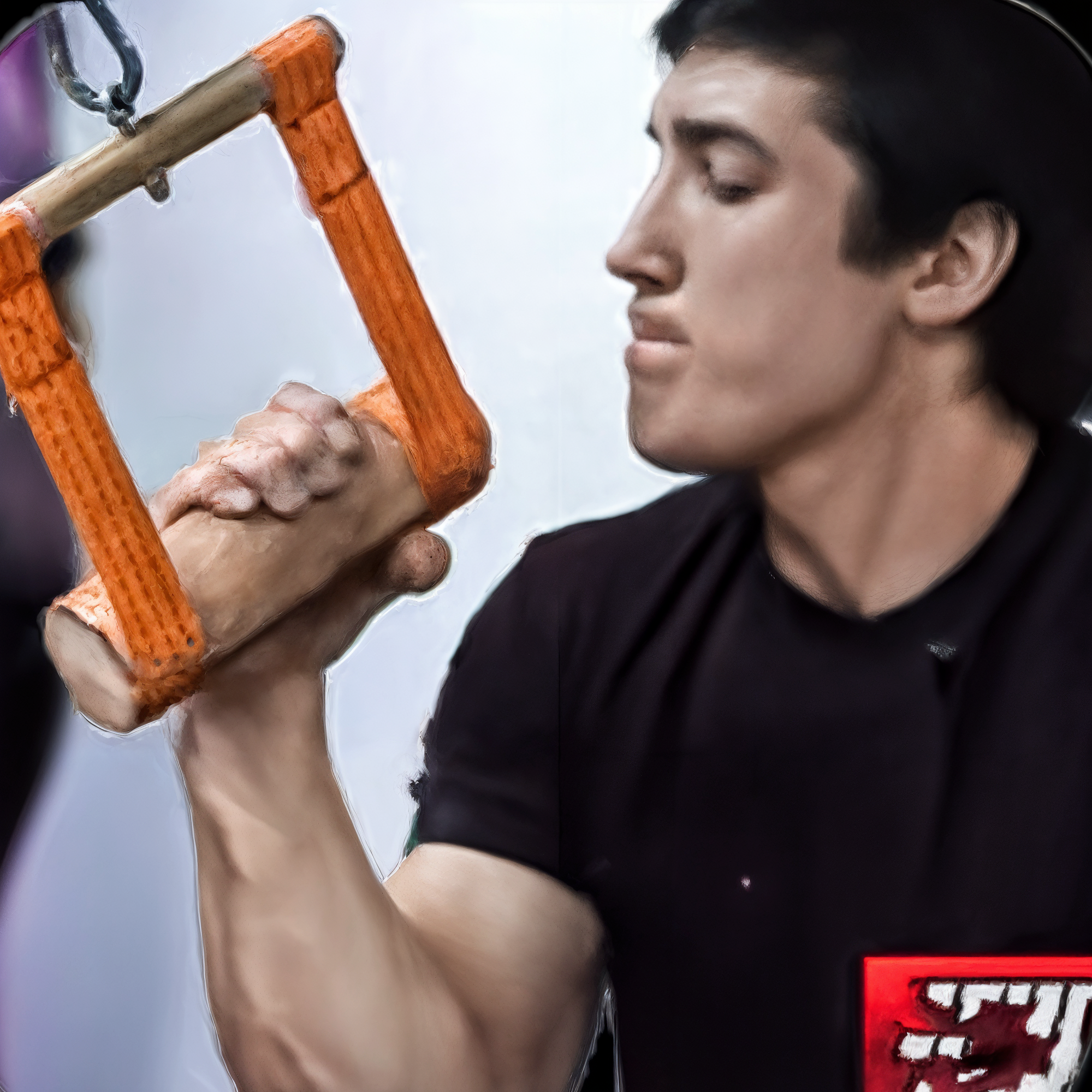 Pro Grip Armwrestling Handle – Cable & Wrist Curl Attachment with Strap